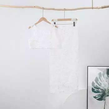 Белый 3D Цветочный Длинный Юбочный Комплект Женский Без Рукавов О-образный Вырез Укороченный Топ Низкая Талия Макси Юбки 2025 Лето Леди 2 Предмета Пляжные Наряды S белый