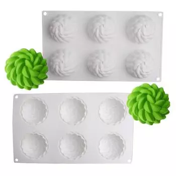 Белый 6 Даже Санта-Ана Цветочный Торт Силиконовая Форма, облитая пескоструйным муссом DIY
