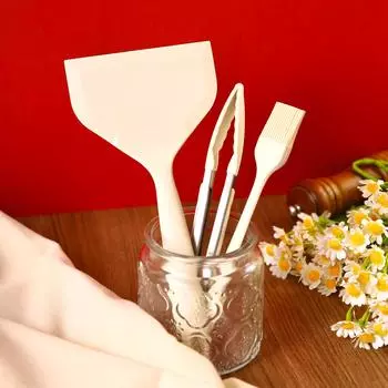 Белый антипригарный силиконовый шпатель, масляная щетка, зажим для еды, кухонная утварь, говядина, мясо, яйцо, кухонный скребок, широкие инструменты для приготовления пиццы чёрный