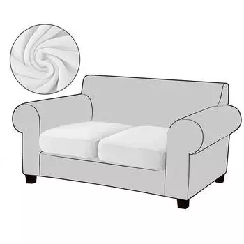 Белый бархатный чехол на подушку для дивана, эластичный чехол для гостиной, угловой чехол для дивана, эластичный чехол для дивана, чехол на сиденье 1/2/3/4 местный Normal Size (S)-1pc