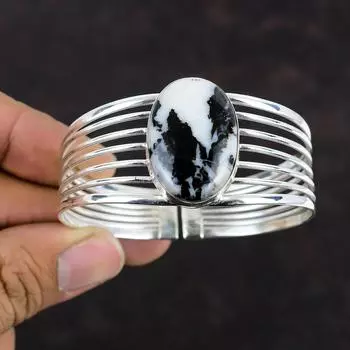 Белый бирюзовый браслет из буйволиной кожи, браслет-манжета из настоящего драгоценного камня, браслет из стерлингового серебра 925 пробы, регулируемый браслет, ювелирные изделия ручной работы, подарки для матери