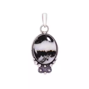 Белый бирюзовый буйвол - Невада 925 стерлингового серебра кулон V7684, черно-белый кулон, овальный кулон, подарок на День святого Валентина, подарок для нее, день рождения G