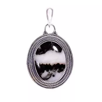 Белый бирюзовый буйвол - Невада 925 стерлингового серебра кулон V8451, черно-белый кулон, овальный кулон, подарок на День святого Валентина, подарок для нее, день рождения G