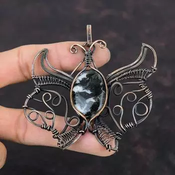 Белый Буйвол Бирюзовый Кулон Медная Проволока Обернутый Кулон Ювелирные Изделия Ручной Работы Подвеска Из Драгоценного Камня Медная Проволока Ювелирные Изделия Кулон Бабочка Для Подарка