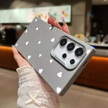 Белый чехол с принтом сердец любви, ударопрочный, тонкий, для Samsung S24 FE S23 Ultra S22 A55 A16 A54 A15 A35 A34 A14, защитный матовый мягкий чехол для телефона из ТПУ Samsung S24 чёрный