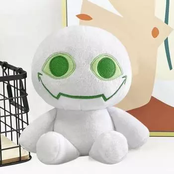Белый человек с большими глазами, плюшевая игрушка, вдохновленная игрой, фаршированный сидящий человек, плюшевое украшение, кукла для дома, для детей и взрослых