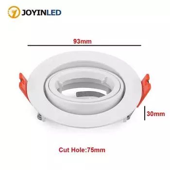 Белый/черный/сатиновый никель, круглый кронштейн MR16, прожектор, лицевое кольцо, кронштейн для лампы GU10, встраиваемый потолочный корпус лампы