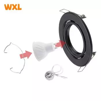 Белый/черный светодиодный прожектор Рамка Регулируемый светодиодный светильник Держатели для светодиодов Вырез 70 мм для MR16 GU10 патрон для лампы Встраиваемый светодиодный прожектор