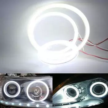 Белый Cob Smd Angel Eyes Car Led Fog Light Ring Drl Headlight Lamp Decoration 60mm
