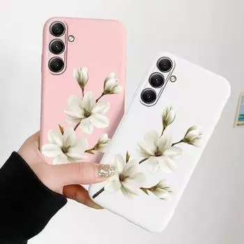 Белый Цветочный Мягкий Силиконовый Чехол Для Samsung Galaxy A55 A35 A34 A54 A53 A15 S23 S24 FE S25 A06 Plus M35 M34 Ударопрочный Чехол-Бампер для Телефона с Защитой От Царапин Samsung Galaxy S9 Plus чёрный