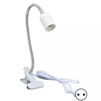 Белый держатель настольной лампы E27/E26 с одной белой головкой, регулируемый на 360 градусов, прочный материал, зажимная лампа