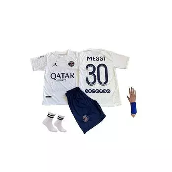 Белый детский комплект из 4 предметов Psg Messi, сезон 22/23