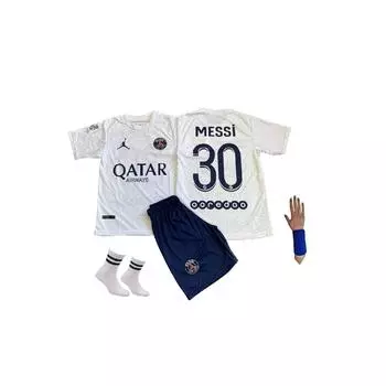 Белый детский комплект из 4 предметов Psg Messi, сезон 22/23