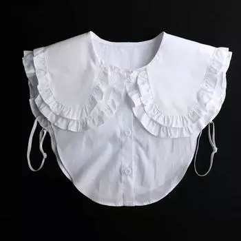 Белый фальшивый воротник с оборками и лацканами для женщин, съемные воротники, шарф, фальшивый воротник, рубашка, галстук, клетчатая женская съемная рубашка Dickie для женщин