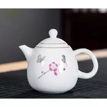 Белый фарфоровый чайник, изысканный эмалевый цветной чайник, ситечко для чая, керамическая посуда ручной работы, чайный сервиз A
