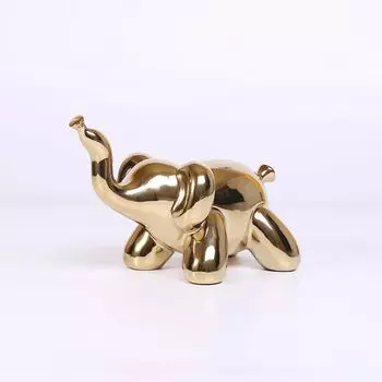 Белый фарфоровый фарфоровый слон, декоративные украшения, керамическая статуя животного, орнамент для комнаты