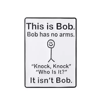 Белый геометрический граффити Забавный английский диалог «Это Боб» брошь на булавке художественный значок ювелирные украшения аксессуары 1pc