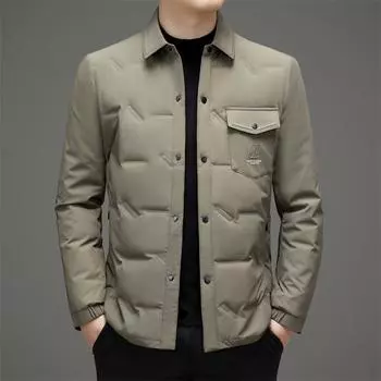 Белый гусиный пух, простая легкая куртка-пуховик, осенне-зимняя мужская молодежная короткая модная куртка-пуховик, утепленная и морозостойкая куртка-пуховик M