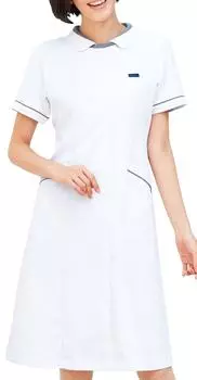 Белый халат платье медсестра медсестра 3015EW белый x серый Япония S на японский размер [вилка] женский (эквивалент S)