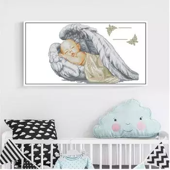 Белый холст DMC «сделай сам», счетный 30x40 см, полный набор для вышивки крестиком с крыльями ангела, набор для вышивки крестиком, вышивка, рукоделие