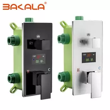 Белый и черный цифровой дисплей PP-R устройство смеситель для ванны сварной с душем открытый клапан постоянная температура смеситель для душа ванной комнаты