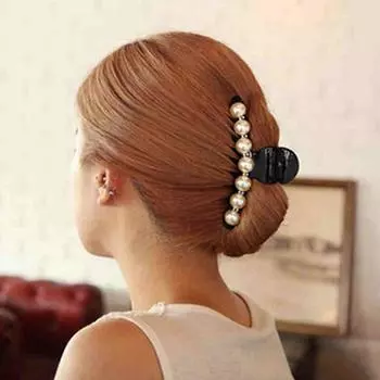 Белый искусственный жемчуг и стразы для украшения головного убора, шпилька для женщин, модный коготь для волос One Size