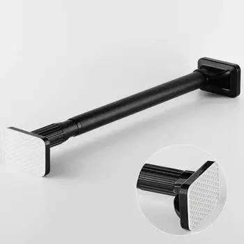 Белый карниз для занавески для душа, регулируемый натяжной телескопический стержень из нержавеющей стали для окон ванной комнаты, простой кронштейн без дрели 0.4-0.5 m