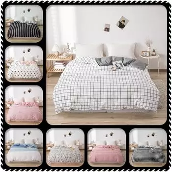 Белый клетчатый пододеяльник с принтом, постельное белье, двуспальное, односпальное, чехол для одеяла, чехол King Queen Twin, полный размер для декора спальни, 1 шт. 150x200cm
