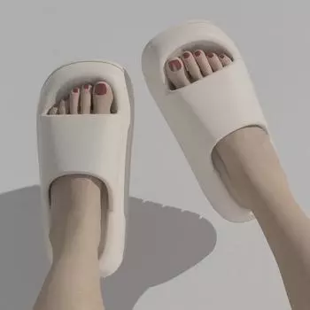 Белый Коричневый Розовый Черный Толстая Платформа Ванная Комната Домашние Тапочки Женские Облачные Горки Модные Домашние Сандалии Eva Нескользящие Шлепанцы Мужские Тапочки Пара 41 белый