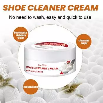 Белый крем для чистки обуви, эффективное обеззараживание, мягкий пятновыводитель, многофункциональный чистящий крем с губкой