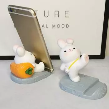 Белый Кролик Креативный держатель для телефона Подставка для мобильного телефона Аксессуары для телефона carrot rabbit
