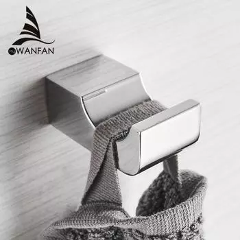 Белый крючок для халата, крючки для пальто, настенные крючки для халата для ванной комнаты, кухонный крючок для одежды, аксессуары для ванной комнаты FM-5782WL