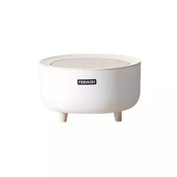 Белый круглый мусорный бак с герметичной крышкой Экологически чистый кухонный мусорный бак с высокими ножками Уникальный