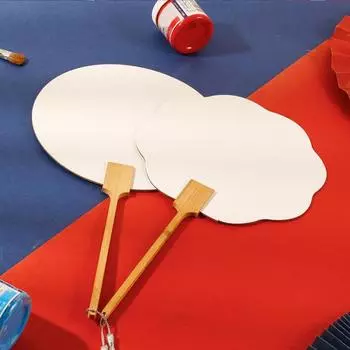 Белый круглый веер с кисточками, деревянная ручка DY, китайский стиль, танцевальное представление, реквизит для фотосессии, портативный летний ручной веер, товары для вечеринок, подарок B