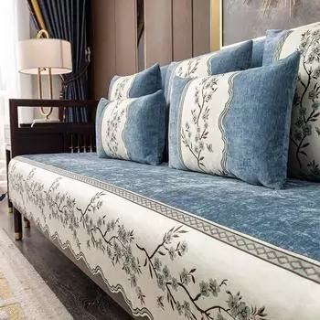 Белый кружевной диван-полотенце Подушка Роскошный китайский стиль вышивка Нескользящий чехол для дивана Гостиная Чехол для дивана Чехол Домашний декор 70x70cm 1pcs