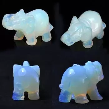 Белый Ланкийский лунный камень, резной вручную слон, опал, драгоценный камень, орнамент, ремесло, пресс-папье, рождественский подарок