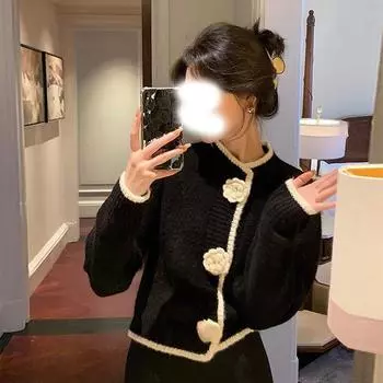 Белый ленивый мягкий и липкий вязаный кардиган свитер куртка для женских осенних и зимних нарядов S