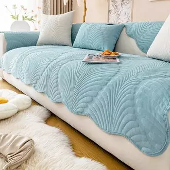 Белый мягкий чехол для дивана для гостиной, нескользящий сплошной толстый коврик для дивана, простой стиль, плюшевое полотенце для дивана, домашний декор для дивана 70x70