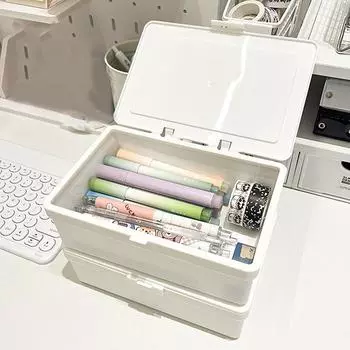 Белый небольшой ящик для хранения карточек, классификация, настольный прямоугольный органайзер, коробка Ins, держатель для фотокарточек, пылезащитный контейнер для ювелирных изделий белый