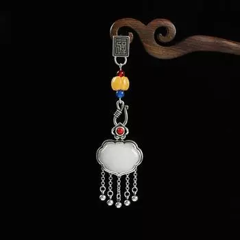 Белый нефрит в китайском стиле, подвеска-пресс для чонсама Жуи, ретро, элегантная, высококлассная, с бахромой, аксессуары для ханьфу, женские