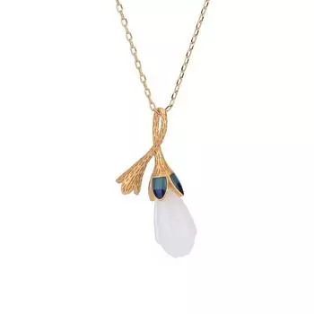 Белый нефритовый цветок кулон ювелирные изделия аксессуары роскошный 925 серебряный чокер натуральные подвески амулет халцедон драгоценные камни ожерелье 45cm