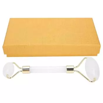 Белый нефритовый роликовый эргономичный натуральный массажер для лица, роликовый инструмент для ухода за кожей против старения(Белый нефрит )