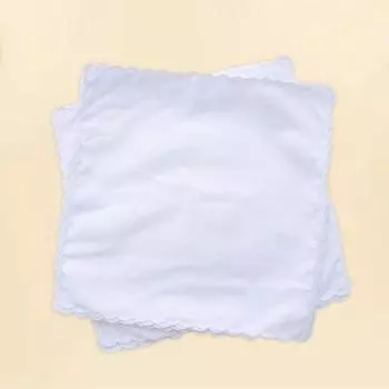 Белый носовой платок, женские носовые платки, хлопковые квадратные супер мягкие моющиеся носовые платки, нагрудное полотенце, карманные квадратные носовые платки белый
