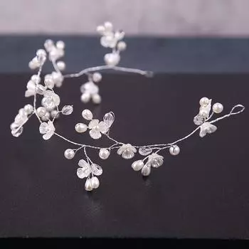 Белый ободок головной убор подружка невесты свадебное платье венок аксессуары для волос жемчужный ободок цветок белый