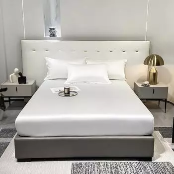 Белый однотонный комплект простыней на резинке из тенселя с наволочками, мягкий, гладкий, премиум-класса, отельного качества, комплект постельного белья размера «queen size» 120x200x25cm 3Pcs