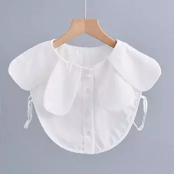 Белый однотонный поддельный воротник для женской рубашки, съемные воротники, съемный однотонный лацкан, поддельный воротник