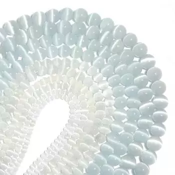 Белый опал, круглые каменные бусины для изготовления ювелирных изделий, 4/6/8/10/12 мм, браслет-подвеска «сделай сам», 15 дюймов, нитка Dia 4mm
