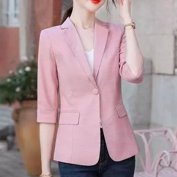 Белый пиджак, женский тонкий новый весенне-летний сетчатый красный маленький костюм с рукавами без четверти, женский топ, короткий XXXXL