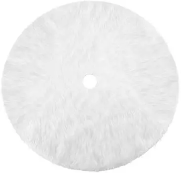 Белый плюшевый фартук с юбкой в виде елки. Украшение юбки из плюша в виде елки. 78 белый