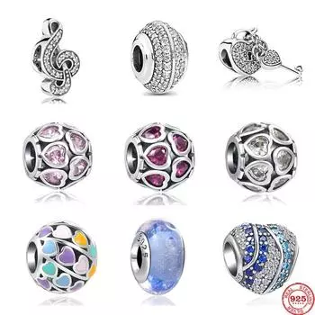 Белый проложить ключ с замком Розовая роза Красное сердце Лента Diy Тонкие бусины подходят оригинальные модные подвески Серебро 925 Браслет Ювелирные изделия F072